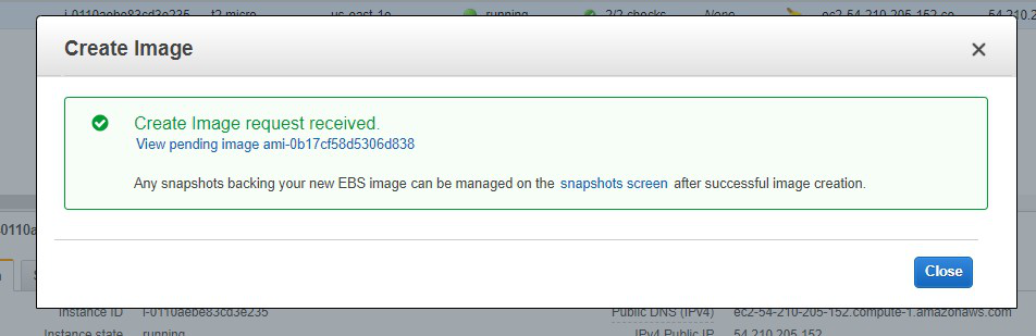 aws image creation sucess