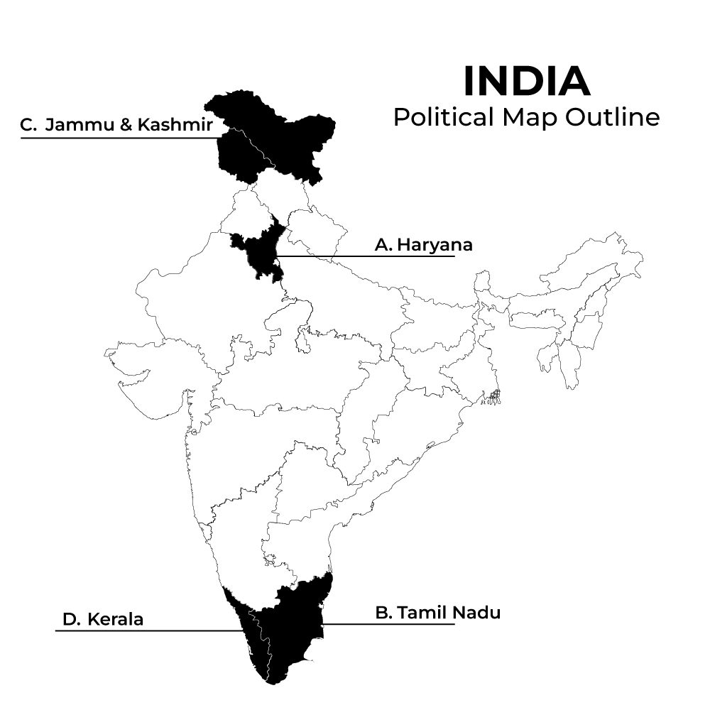 Map of India with Solutions