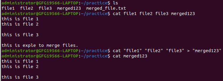 merging content of multiple files into single file