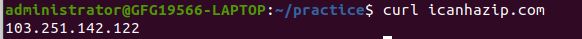  Using `curl` with `icanhazip.com`to Find Your IP Address in Linux