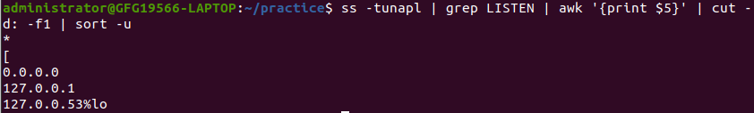 Using `ss` (socket statistics) command to Find Your IP Address in Linux