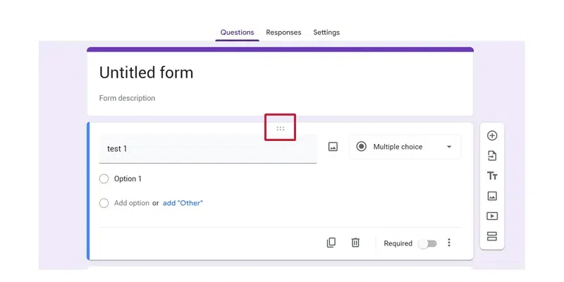 Reorder a Section in Google Forms