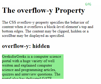 overflow-y: hidden