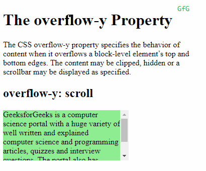 overflow-y: scroll