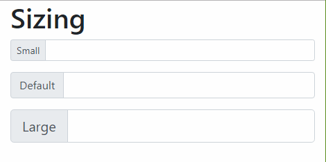 Sizing of input groups