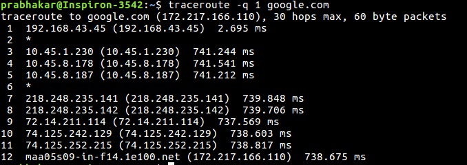 Setting Number of Probes per Hop