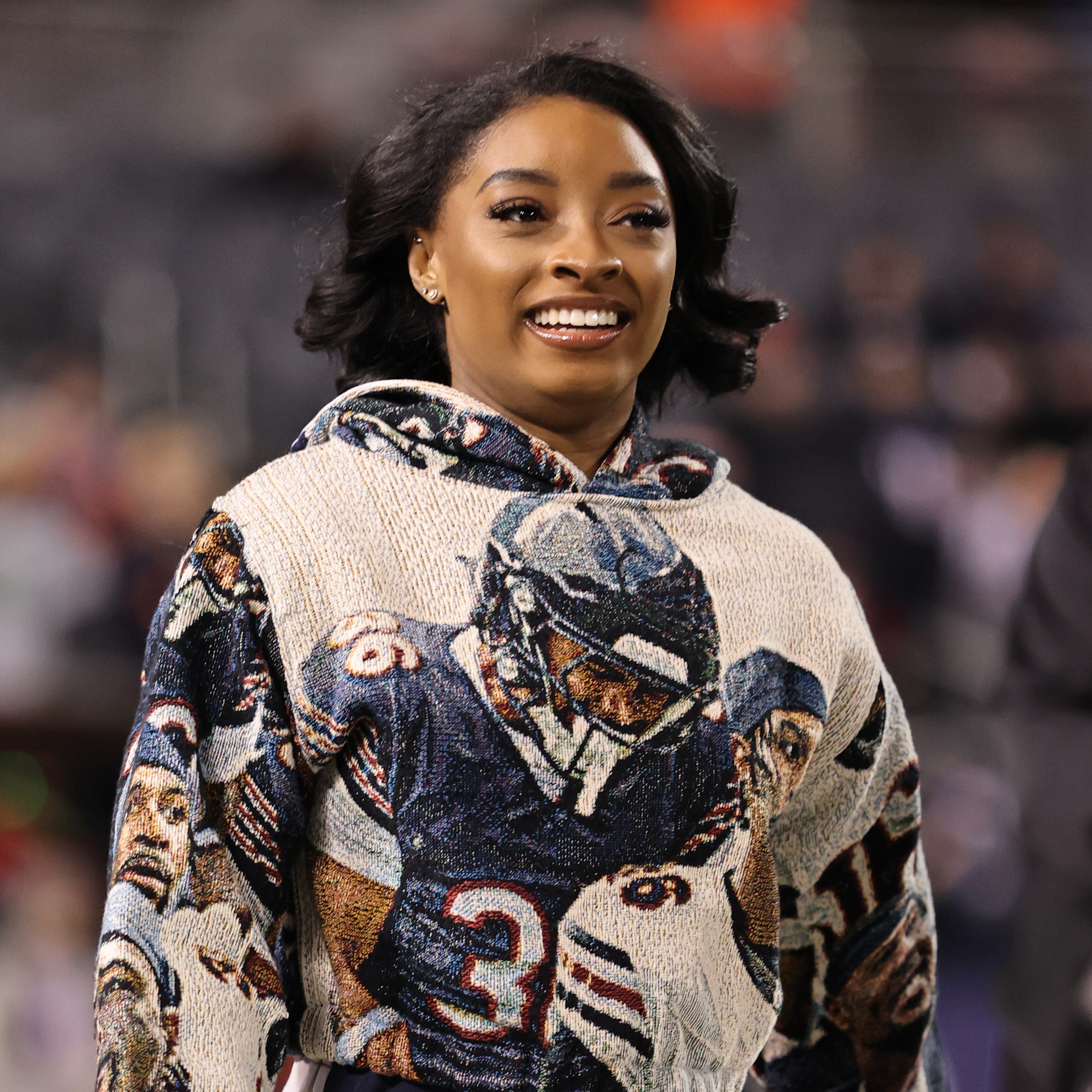 Simone Biles Took WAG Style to the Next Level by Wearing Jonathan Owens' Face All Over Her Body