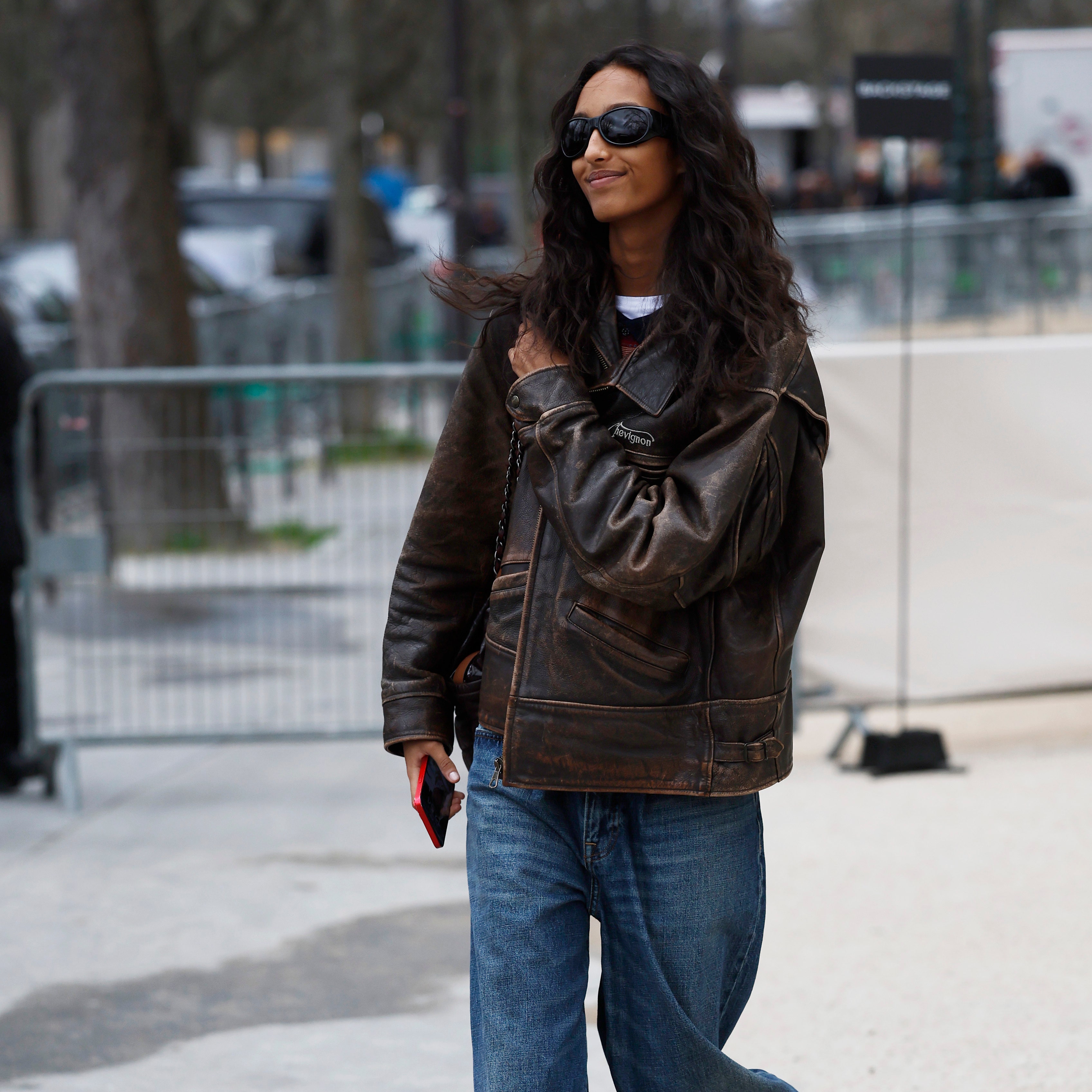 The Oversized Leather Bomber Jacket Is the Coat Carrying Me From Winter to Spring