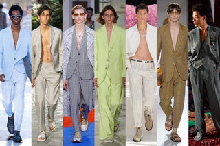 3. Suits worn with bare chests