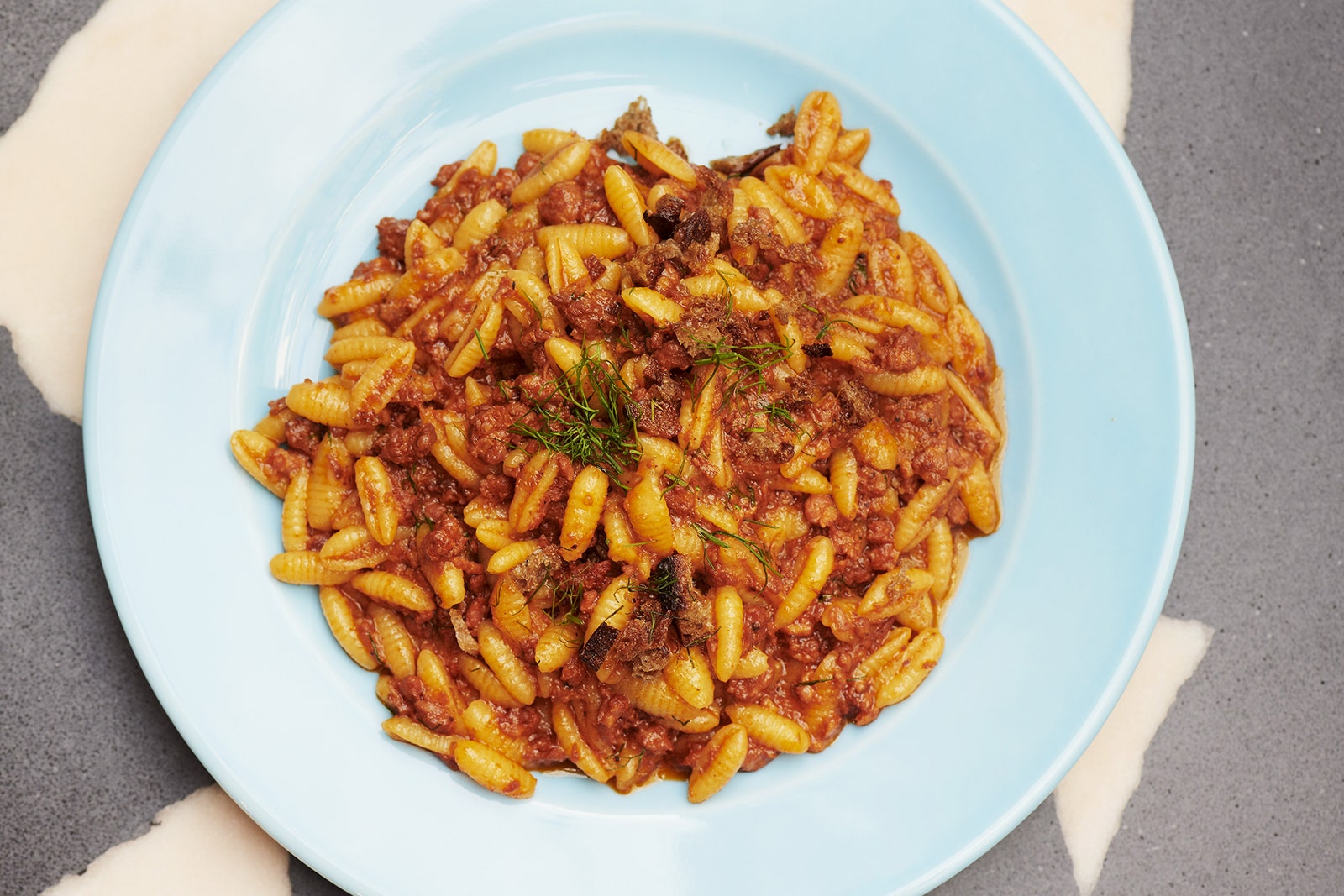 Image may contain Food Pasta Macaroni Dish and Meal