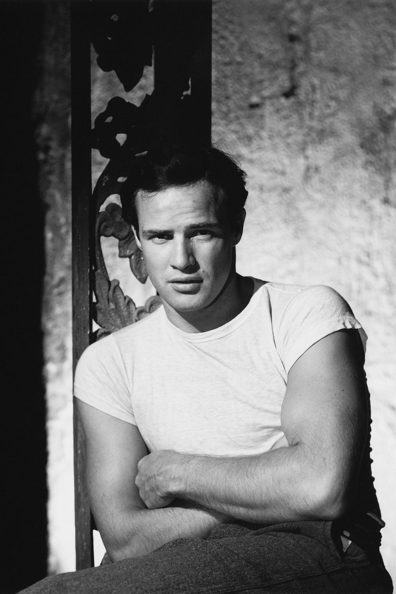 Image may contain Marlon Brando Human Person Clothing Apparel and Face