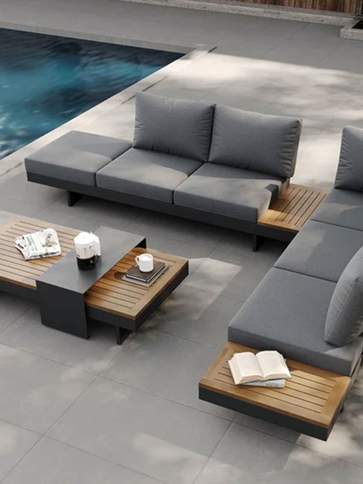 Homary Four-piece L-shaped Outdoor Sofa Set Best Furniture Sales