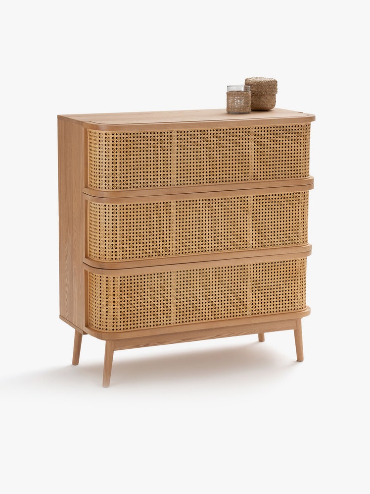 La Redoute Laora Cane Chest of 3 Drawers Best Furniture Sale