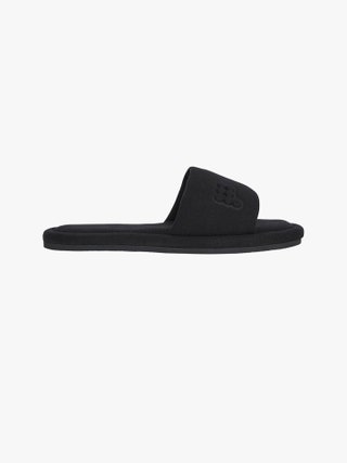 Pangaia black jersey slippers as selected by Heidi Quill