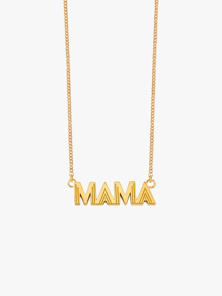 Best Gifts for Mums as selected by Jessie Atkinson for British GQ: Rachel Jackson "Mama" gold vermeil necklace