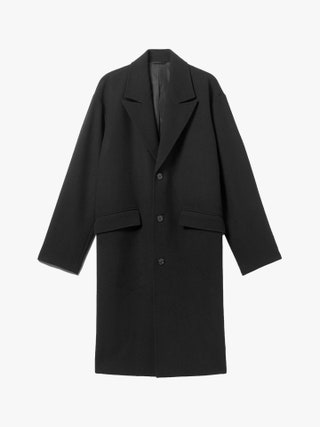 Weekday woolblend black overcoat as selected by Faye Fearon