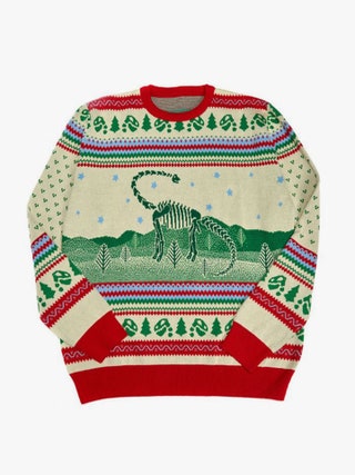 Gifts for husbands chosen by Jessie Atkinson dinosaur christmas jumper