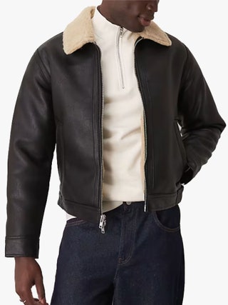 Abercrombie  Fitch sherpa lined shearling jacket as selected by Faye Fearon