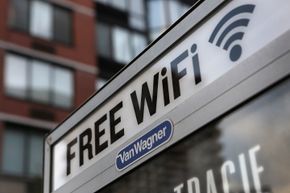 A free WiFi spot in New York City is shown. 