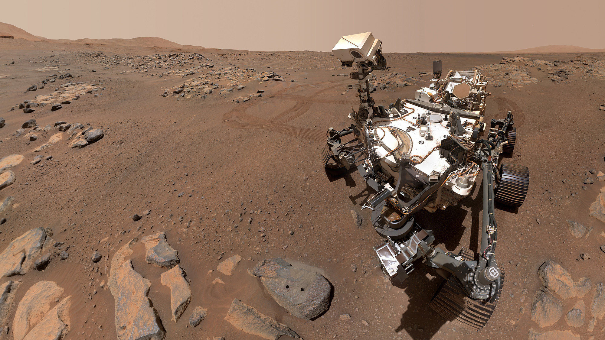 NASA's Perseverance rover took this photo next to a rock where it drilled for samples. NASA wants to bring samples collected by this rover back to Earth.