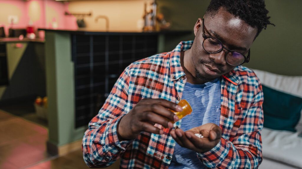 Man taking anti-depressant medication