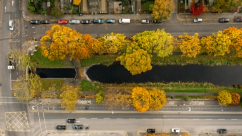 Grand canal through residential district