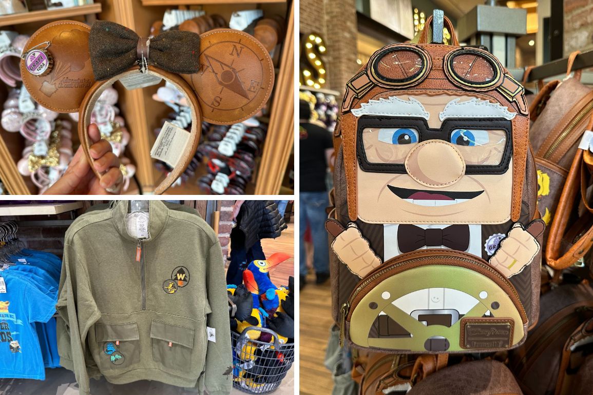 Three items from "Up" merchandise collection