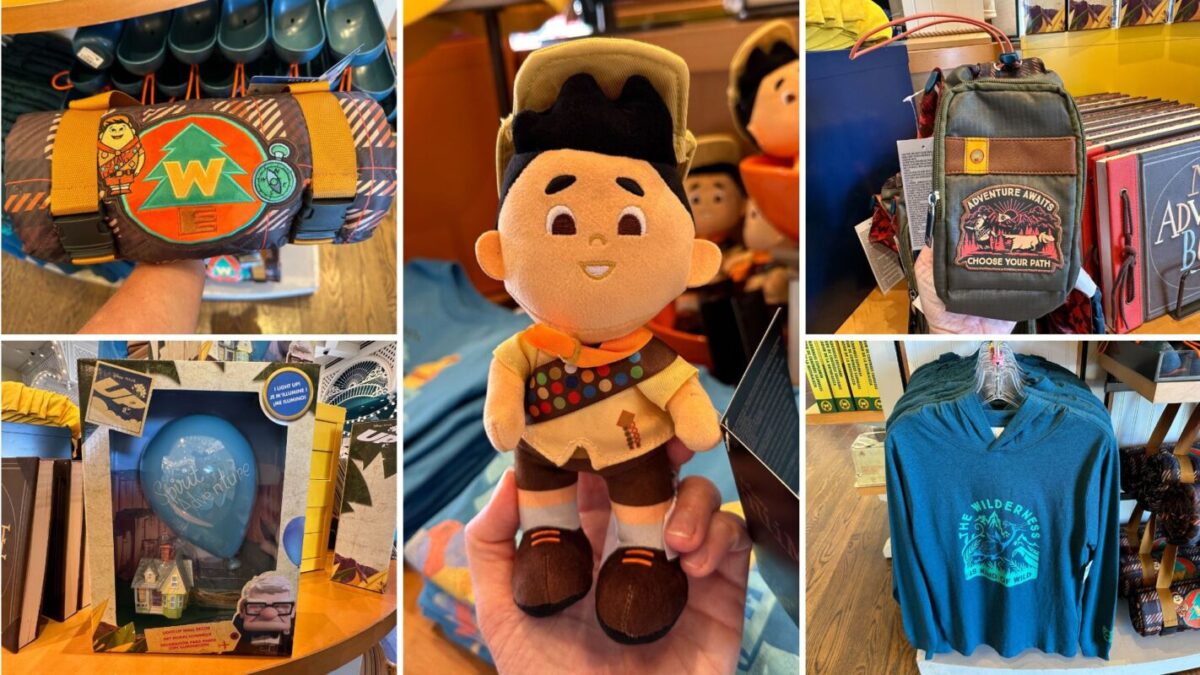 Collage of "Up" merchandise at Disneyland Resort