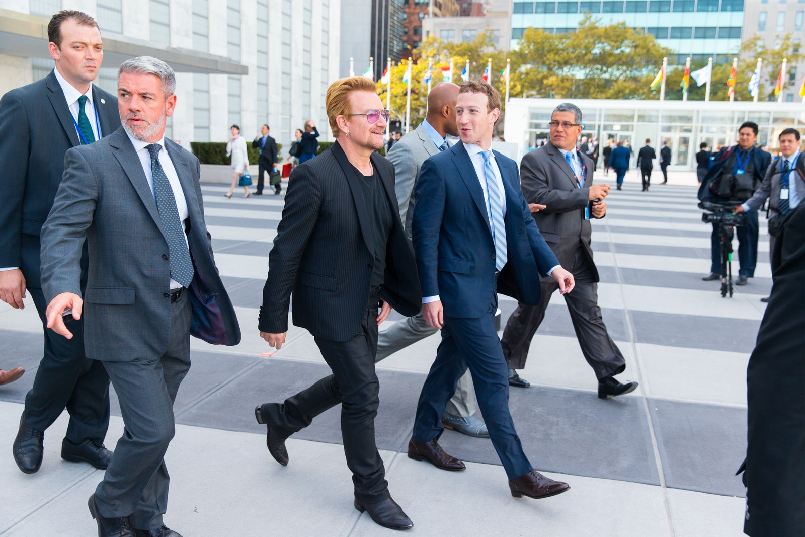 Bono and Mark Zuckerberg at the UN on Saturday September 26 2015.