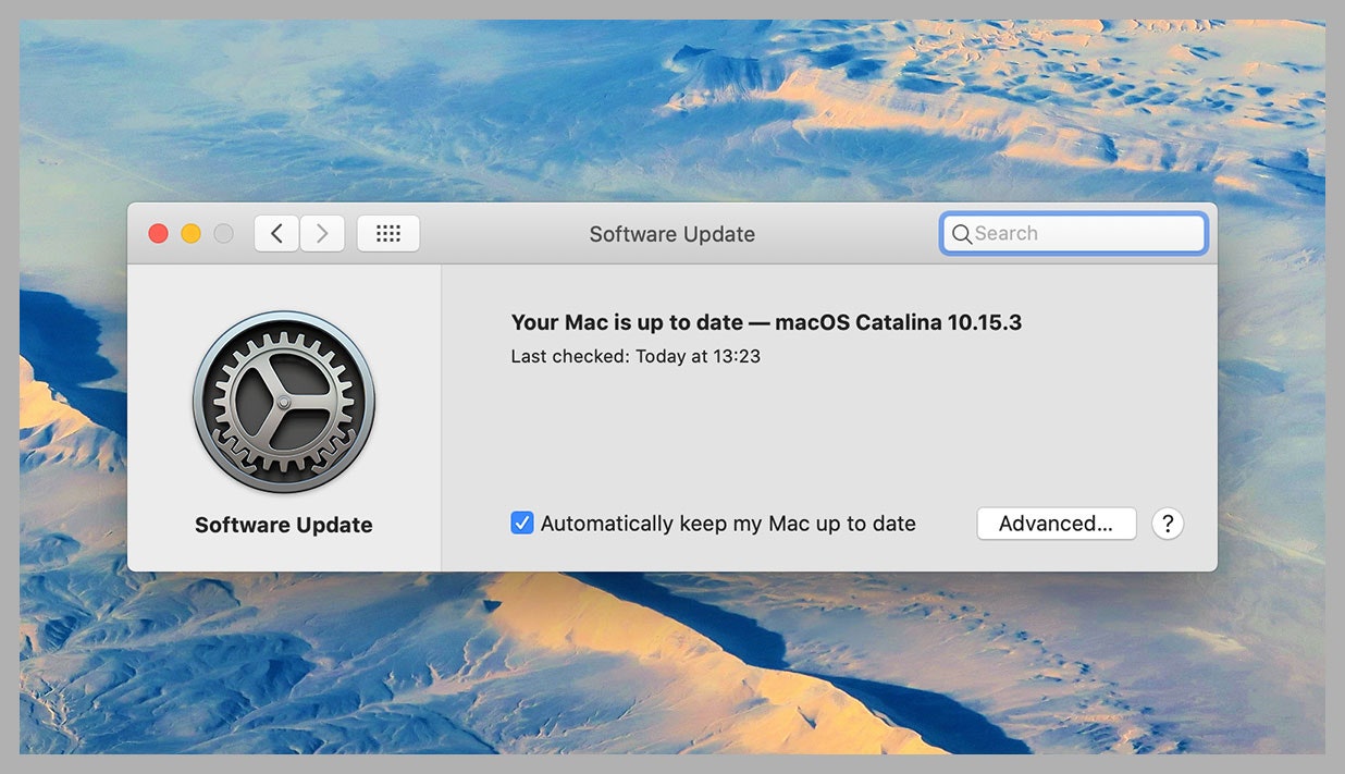 screen shot of software update screen on Mac