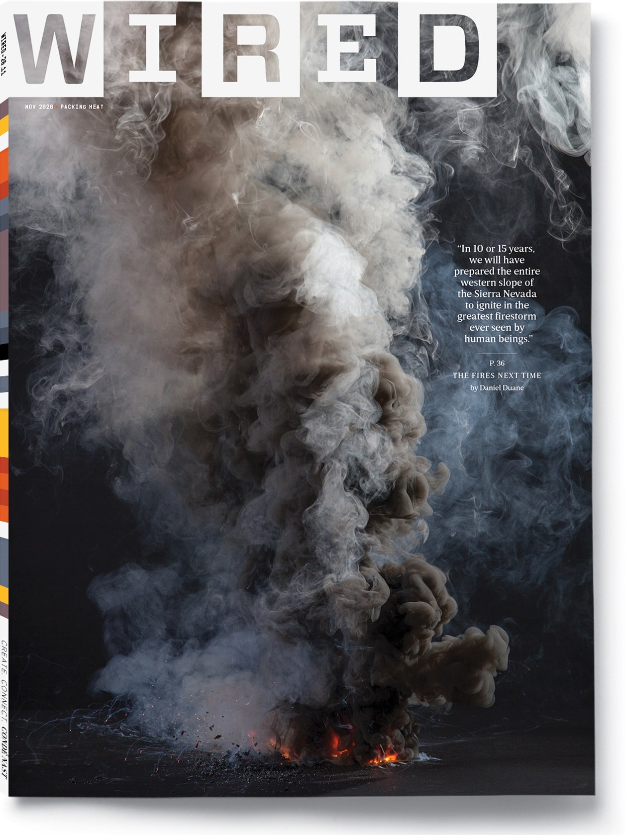 WIRED cover November 2020 photograph of smoke plumes