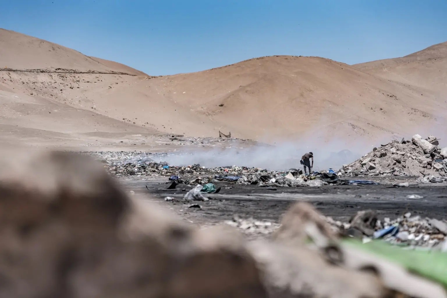 landfill and smoke