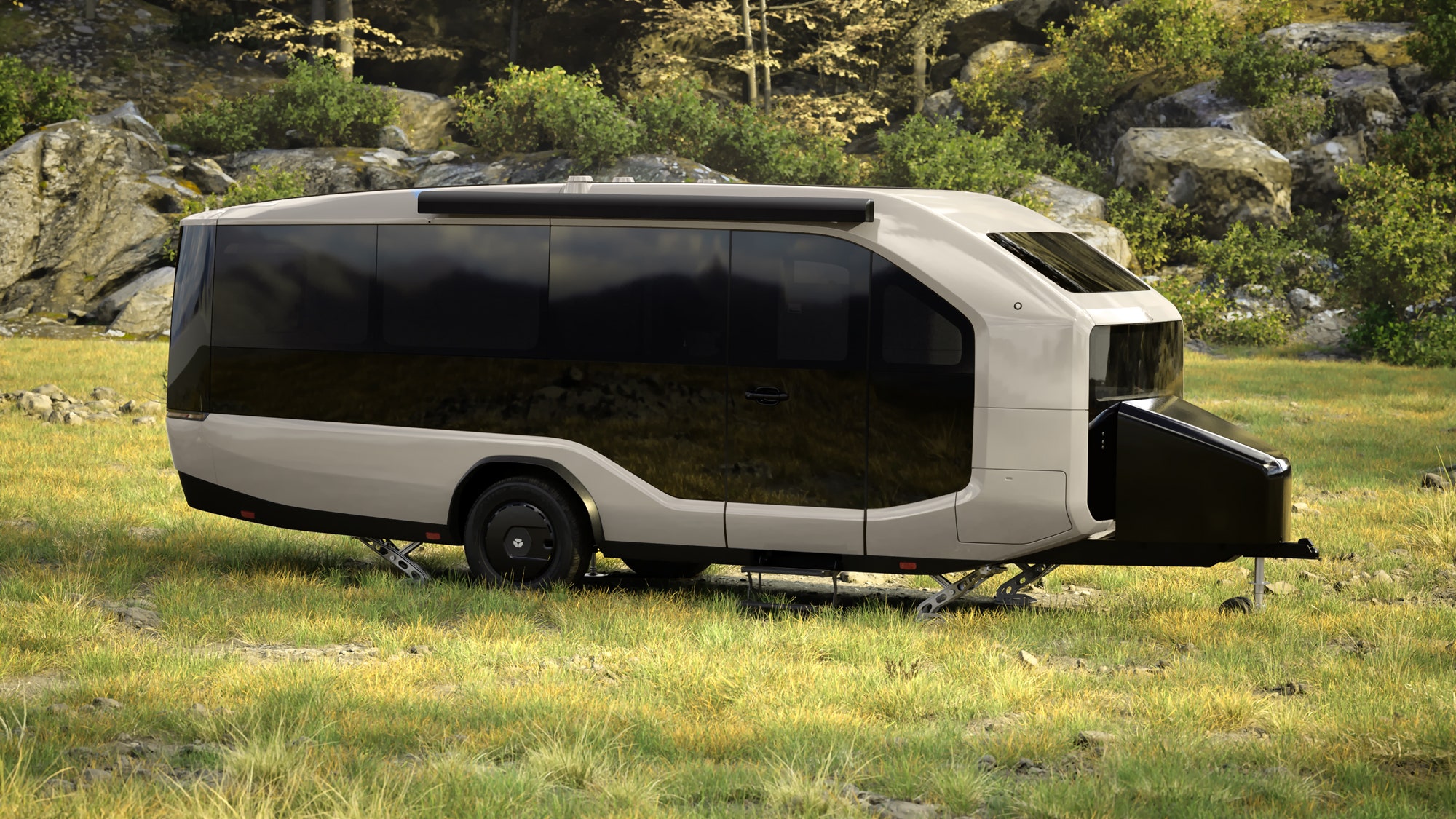 An image of the new Pebble Float electric RV.