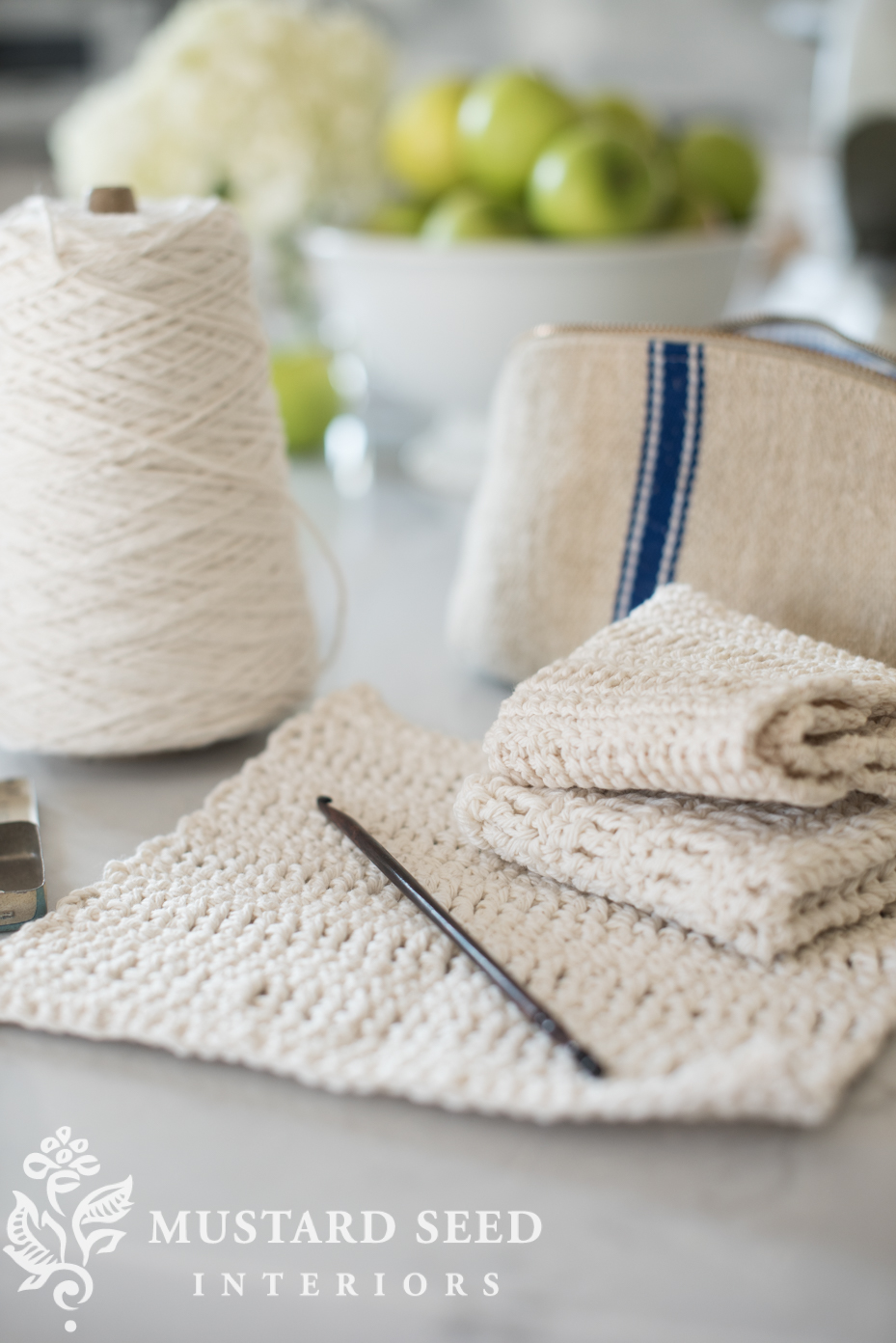 beginner dishcloth crochet tutorial pattern | farmhouse style | miss mustard seed 