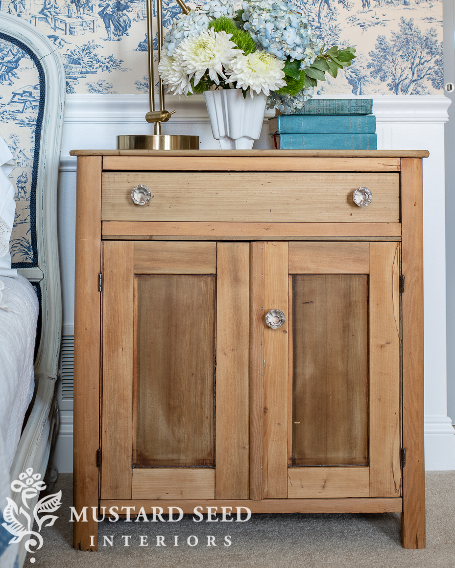 waxed antique pine cabinet | miss mustard seed