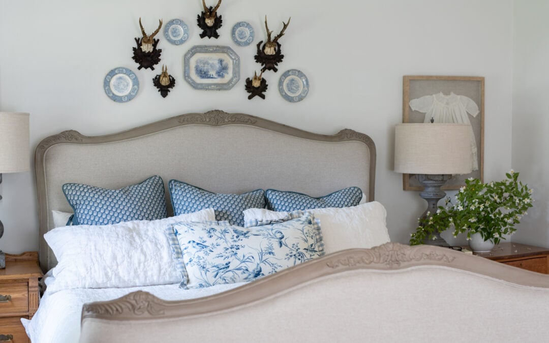 decorating over a tall headboard