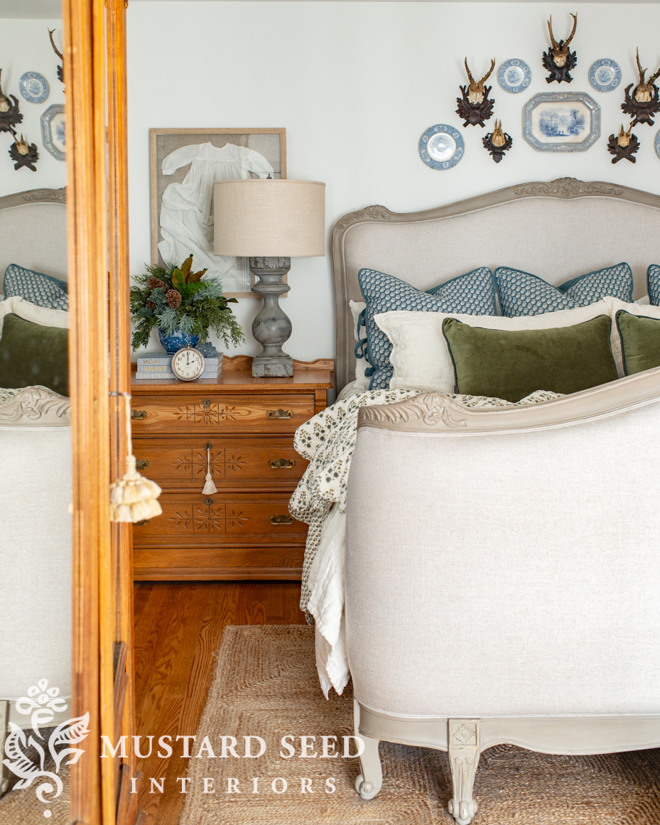 blue and green primary bedroom | miss mustard seed