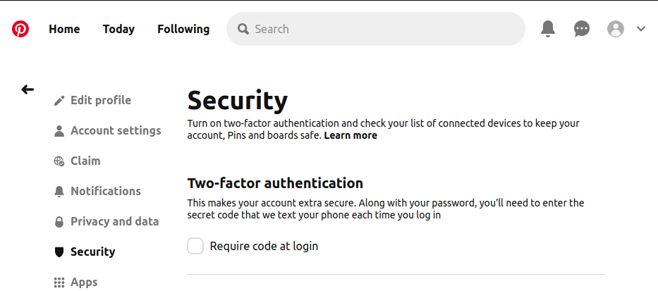 pinterest 2fa