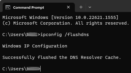 Flush DNS cache