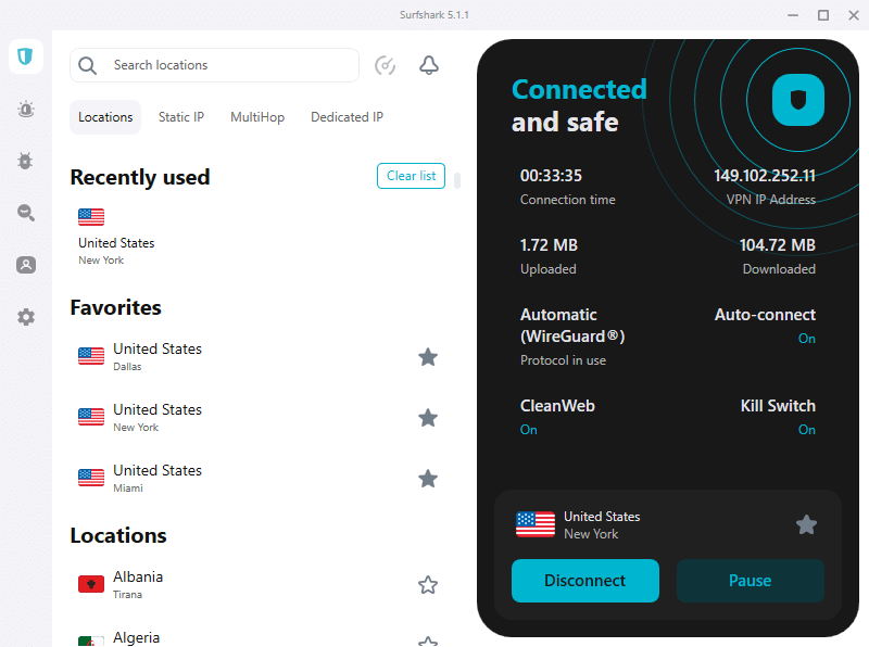 Surfshark VPN app for Windows