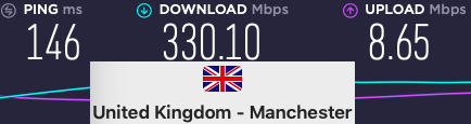 Surfshark speeds in the UK