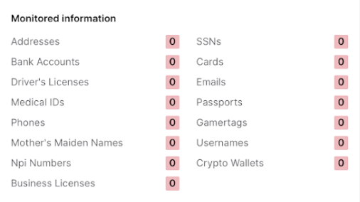 IDShield info monitoring