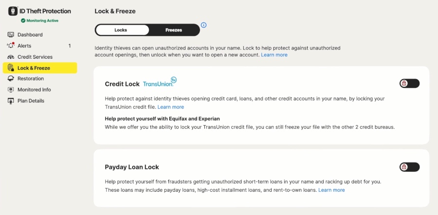 LifeLock UI