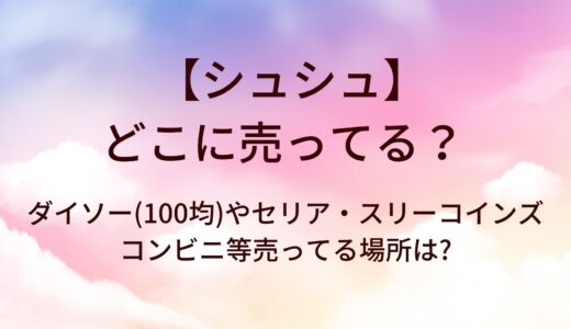 シュシュはどこに売ってる?ダイソー(100均)やセリア・スリーコインズやコンビニ等売ってる場所は?