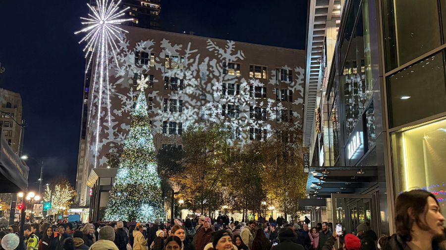 Westlake Christmas tree ceremony on Friday in Seattle. (Photo: Jason Rantz)...