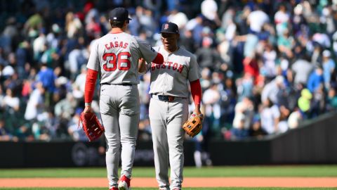 Boston Red Sox first baseman Triston Casas and third baseman Rafael Devers