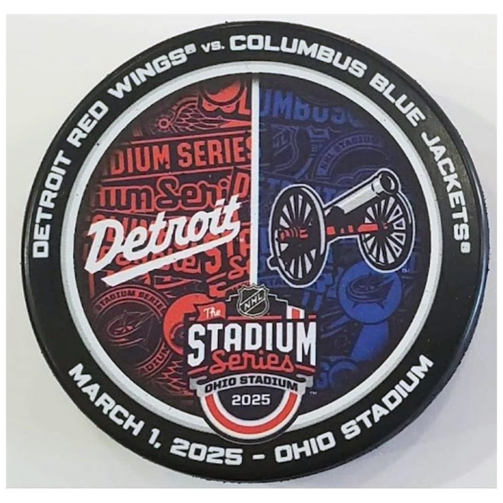 2025 Stadium Series Logos for Red Wings, Blue Jackets Possibly Leaked on Souvenir Puck