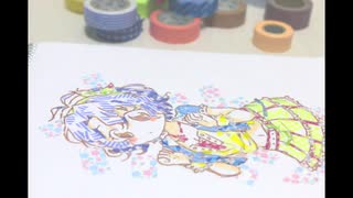 マステちぎり絵　風花さんメイキング