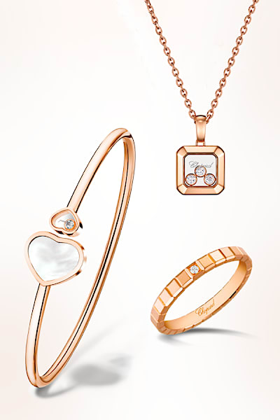 Rose gold and diamond jewellery