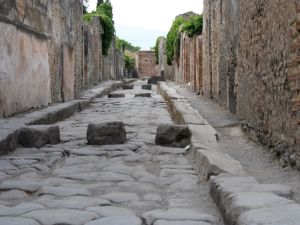 The ancient city of Pompeii.